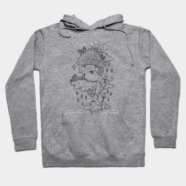 Mushroom Girl Hoodie by Kozmic Art